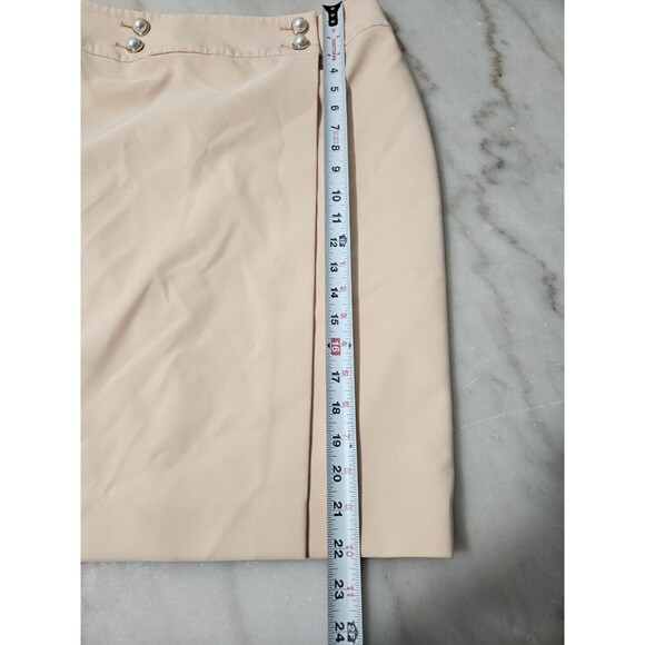 Calvin Klein Beige Pencil Skirt Size 2 | Faux Wrap Front | Office Career Wear - Picture 4 of 10
